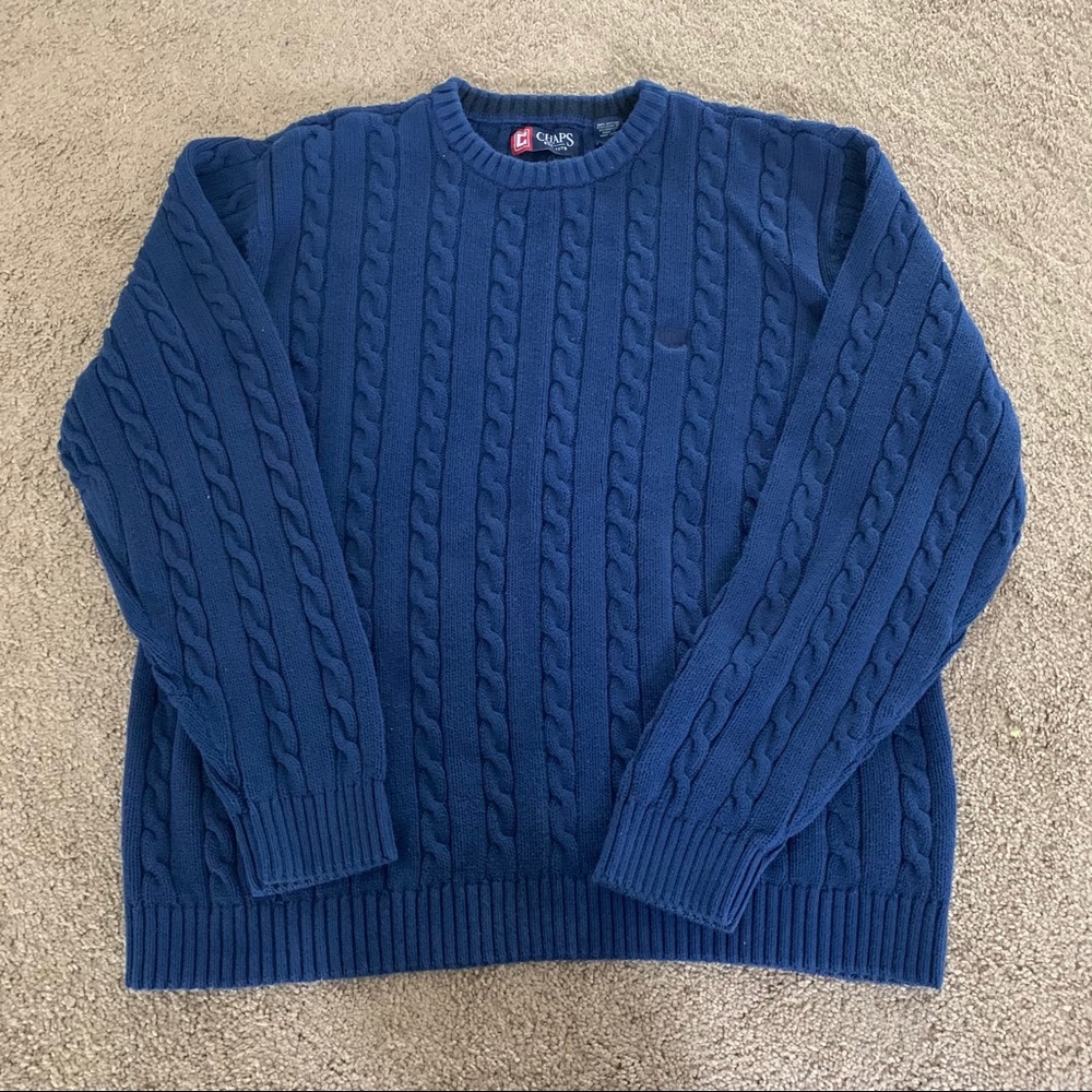 VINTAGE CHAPS CABLE KNIT SWEATER